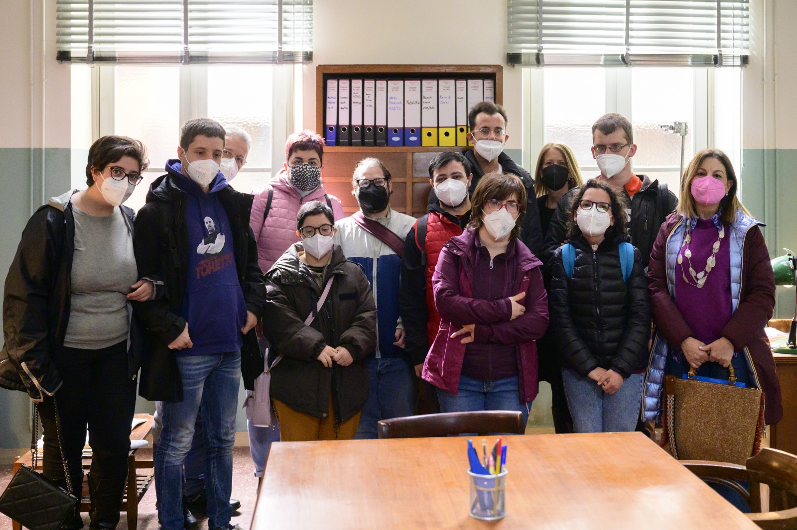 Il cast de “Un Professore 2” ed i ragazzi disabili del Centro di Formazione Saponaro - Slide